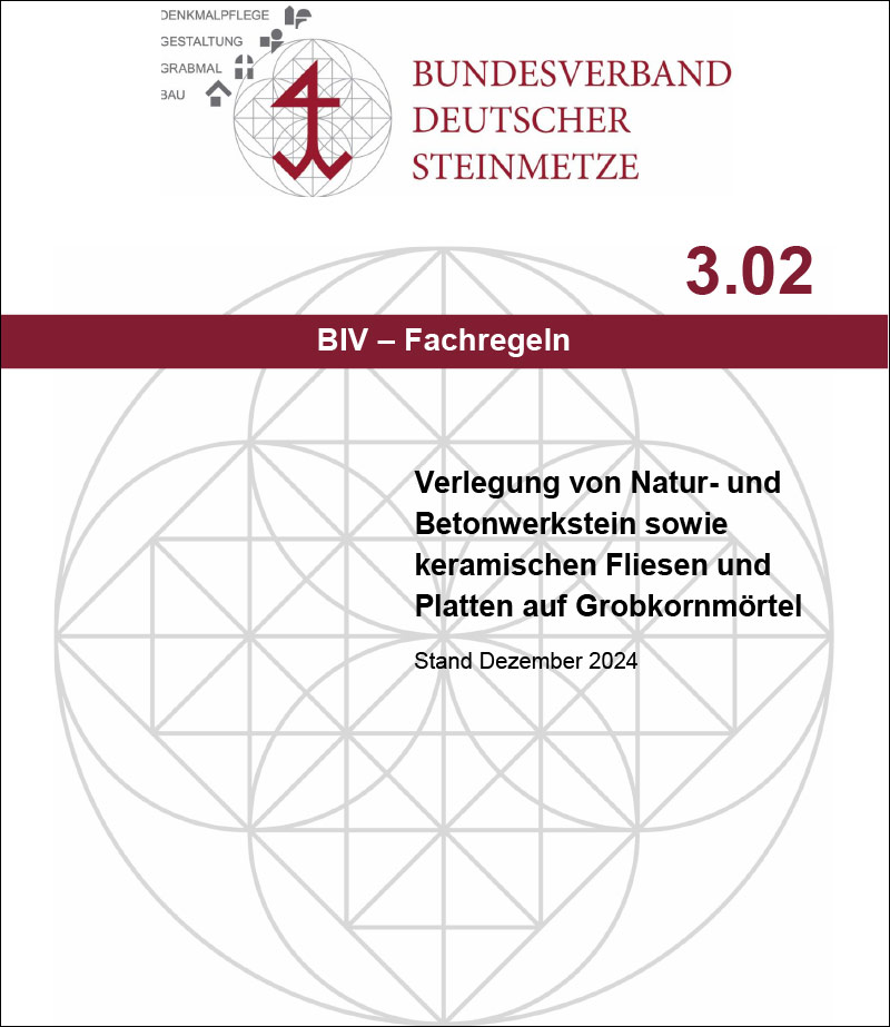 Produkt: BIV-Fachregeln 3.02 Verlegung von Natur- und Betonwerkstein sowie keramischen Fliesen und Platten auf Grobkornmörtel