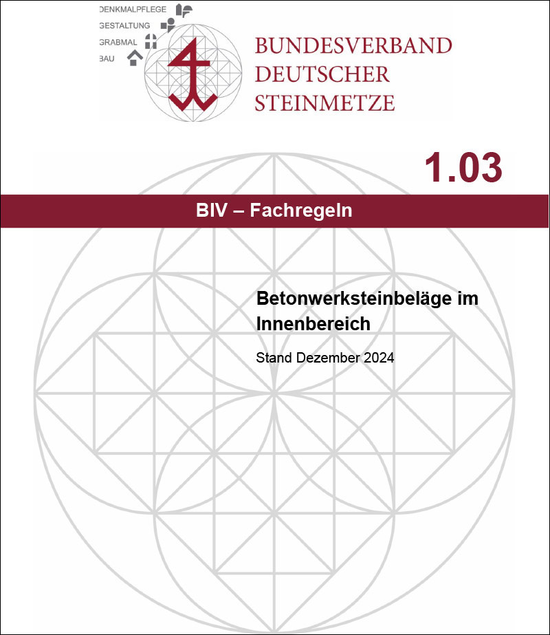 Produkt: BIV-Fachregeln 1.03 Betonwerksteinbeläge im Innenbereich
