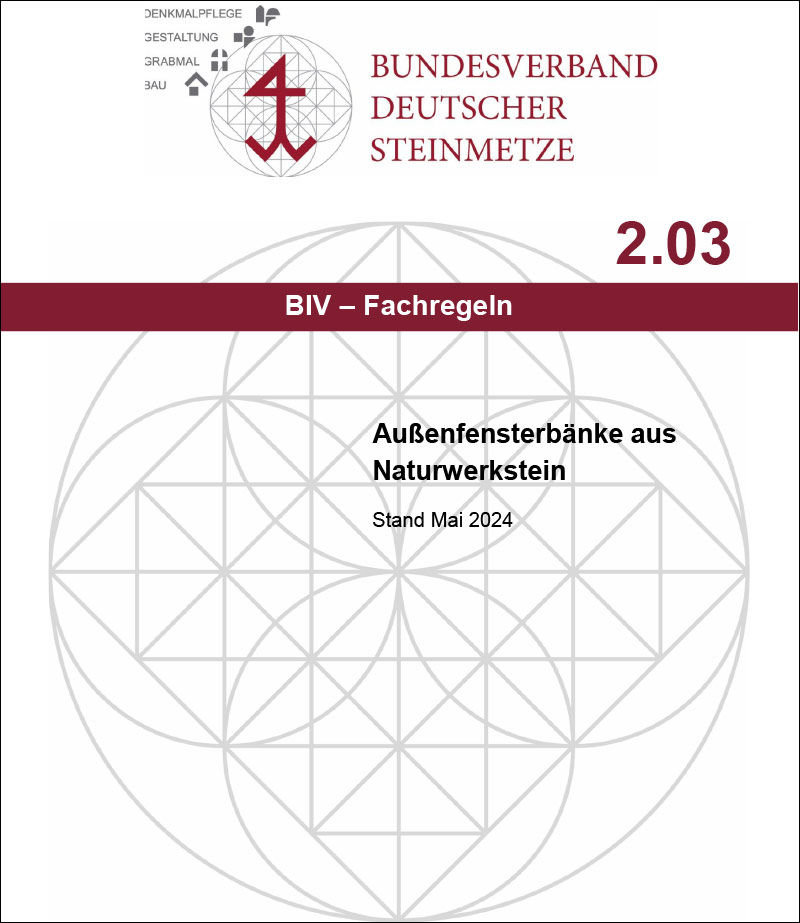 Produkt: BIV-Fachregeln 2.03 Außenfensterbänke aus Naturwerkstein